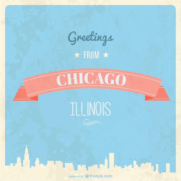 Free vector retro chicago greeting card