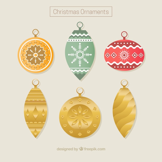 Free vector retro christmas balls set