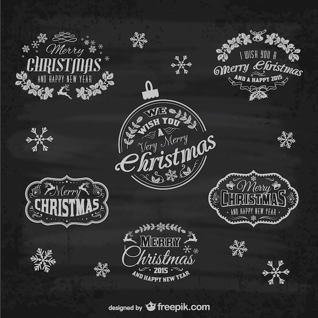 Retro Christmas labels