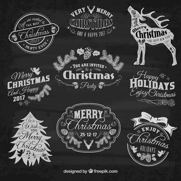 Retro christmas lettering pack