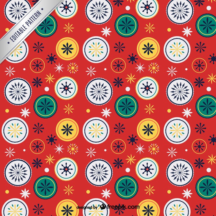 Free Vector retro christmas pattern