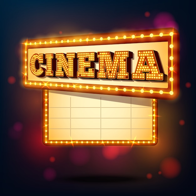 Free vector retro cinema sign