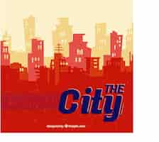 Vettore gratuito retro city silhouettes