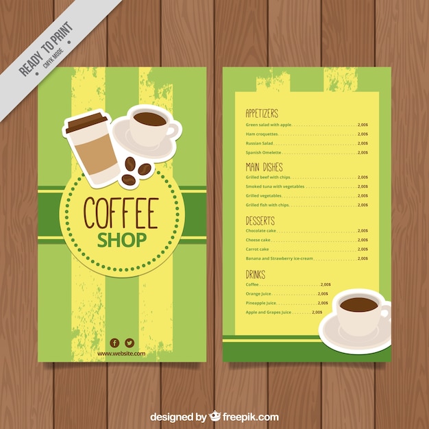 Retro coffee menu template