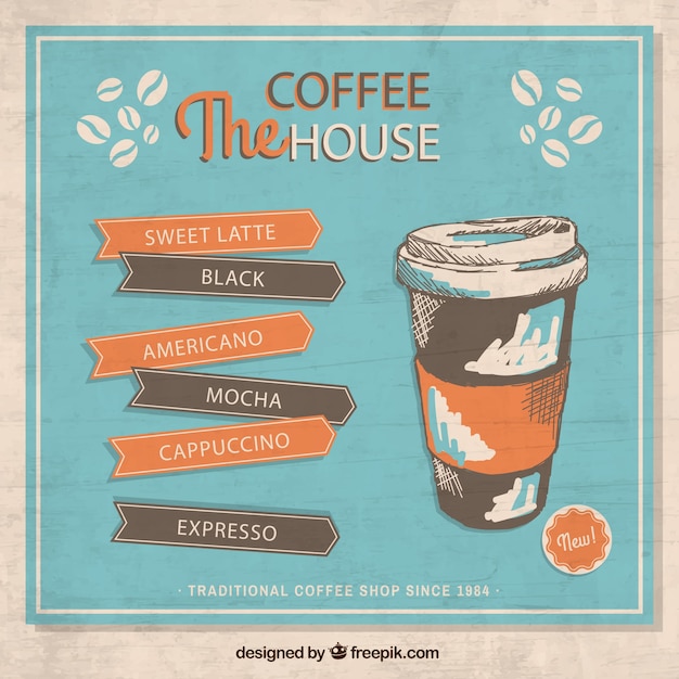 Free Retro Coffee Poster Vector Template – Download Free Illustration