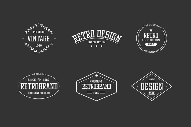 Retro collection of business company logo