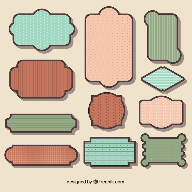 Free vector retro collection of labels