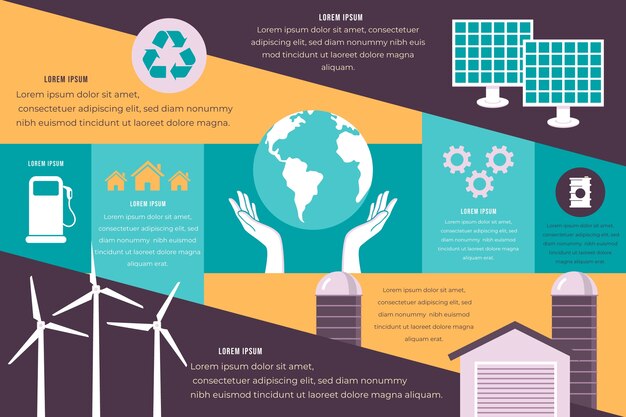 Infografica ecologia colorata retrò