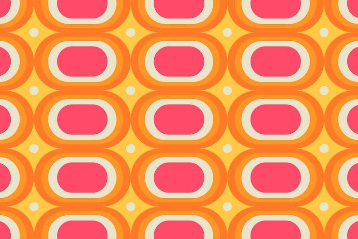 無料Vector レトロなカラフルな背景、幾何学的な楕円形のベクトル