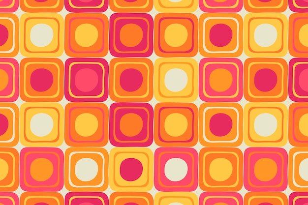 Retro colorful background, geometric square shape vector