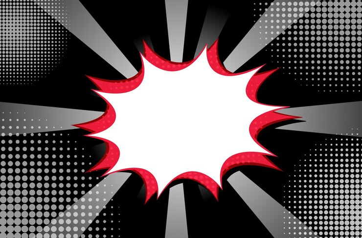 Free Vector retro comic style black empty banner border