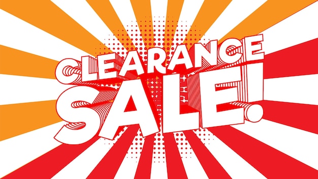 Free vector retro comic style red and yellow clearance sale icon