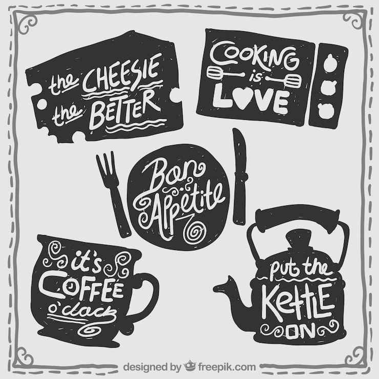 Free Vector retro cooking badges