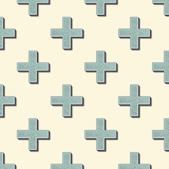 レトロな十字のパターン、80年代、90年代のスタイルの抽象的な幾何学的な背景。幾何学的な簡単な図 Premiumベクター