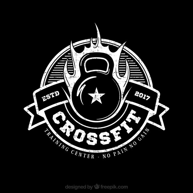 Retro crossfit badge