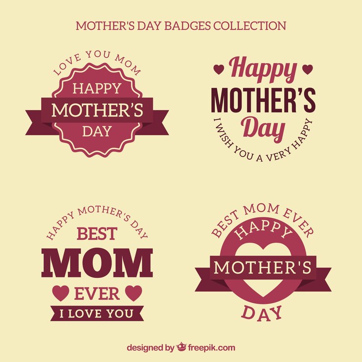 मुफ़्त वेक्टर retro decorative mother day stickers