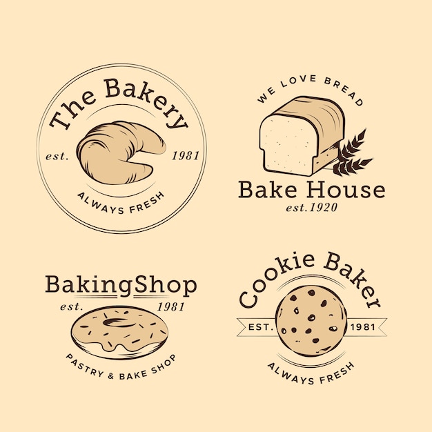 Free vector retro design bakery logo