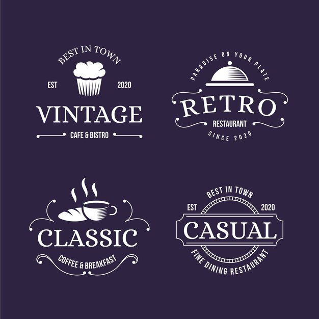 Retro design for logo collection