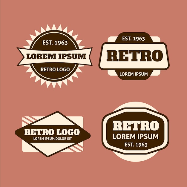 Retro design logo pack