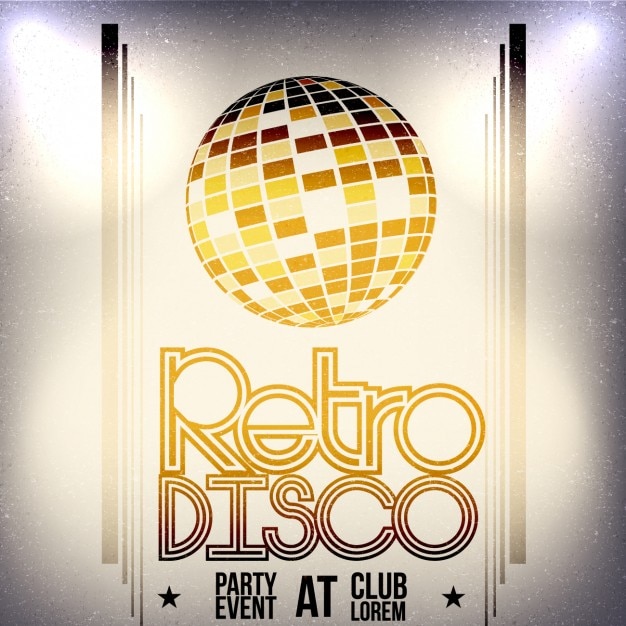 Free Vector retro disco poster