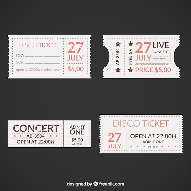 Бесплатное векторное изображение Ретро дискотека билет