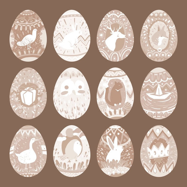 Free vector retro easter egg collection