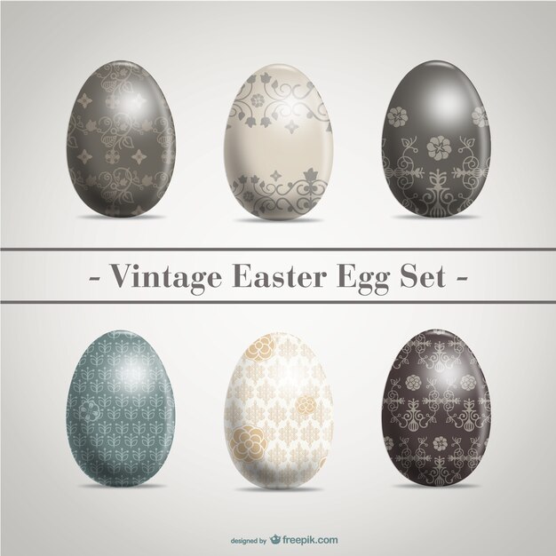 Retro Easter eggs pack