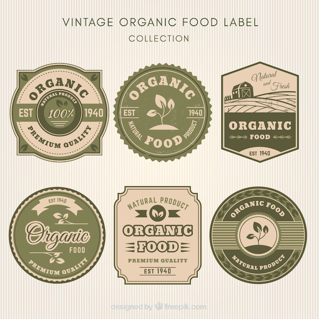 Retro eco-friendly stickers set