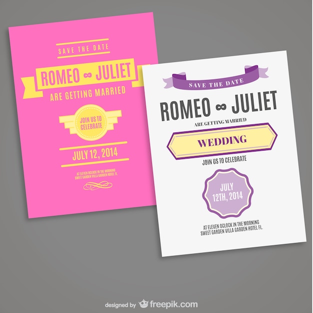 Retro editable typogaphic wedding card