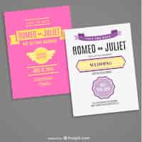 Free vector retro editable typogaphic wedding card