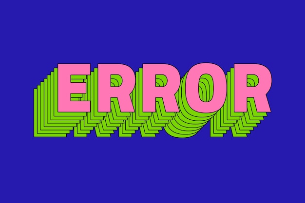 Free vector retro error text with layers