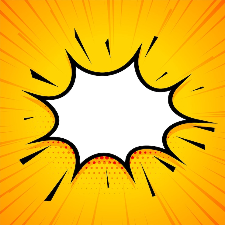 Free Vector retro explosion comic chat bubble background with halftone effect vector