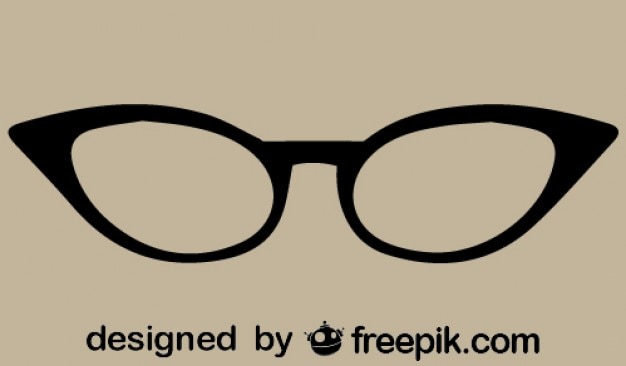 Vettore gratuito retro icona occhiali cat-eye vettore