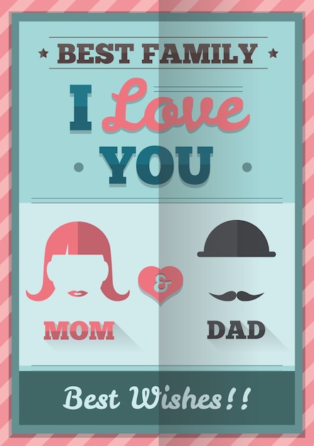 Retro family card