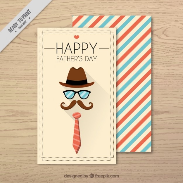 Vettore gratuito day card retro del padre