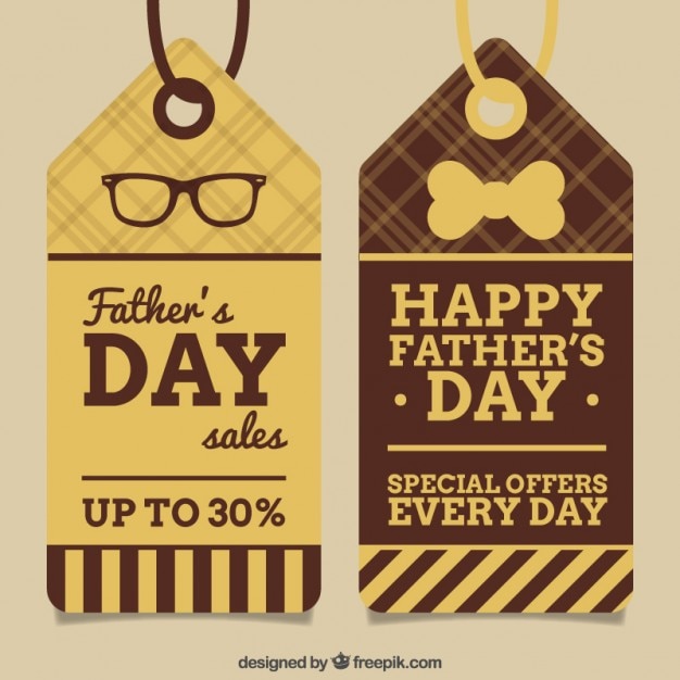 Free vector retro father's day sale tags