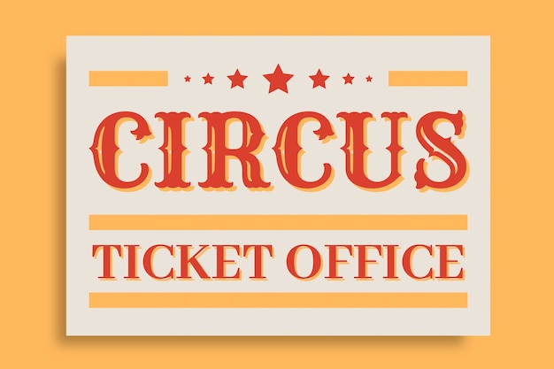 Free vector retro flat circus ticket office sign