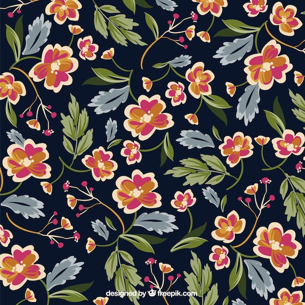 Free vector retro floral background