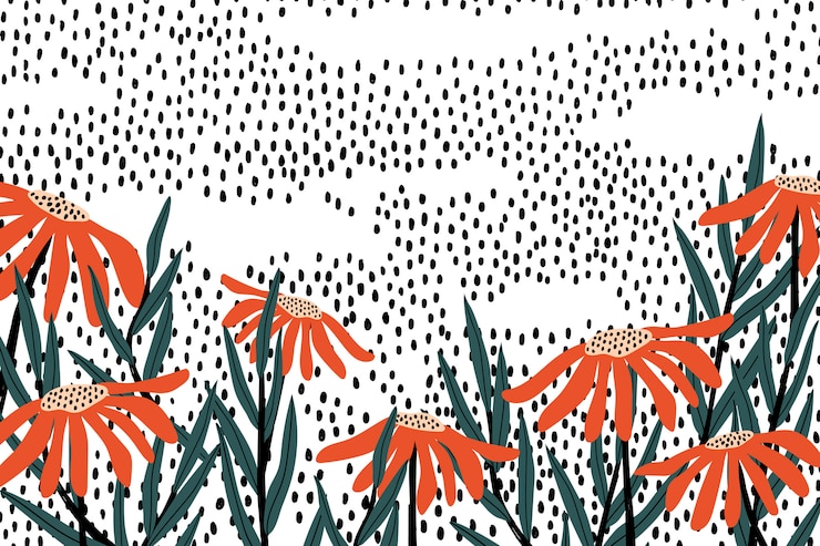 Free Vector retro floral background