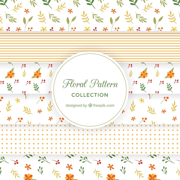 Free vector retro floral pattern collection