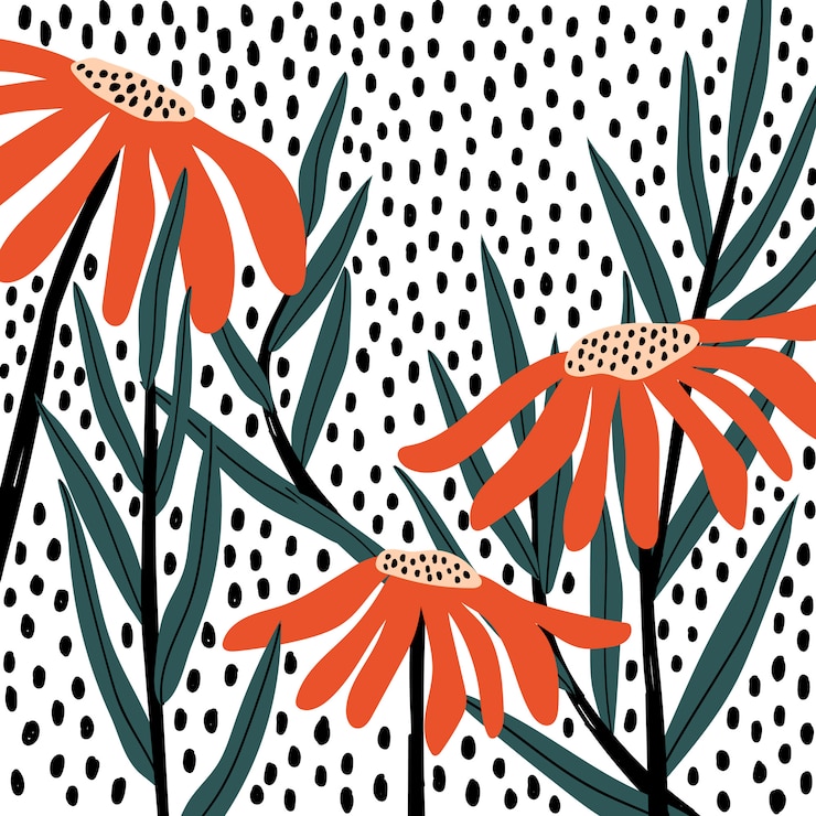 Free Vector retro floral  pattern