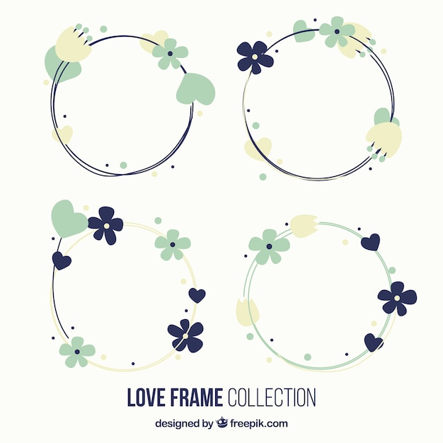 Free vector retro floral wreaths set