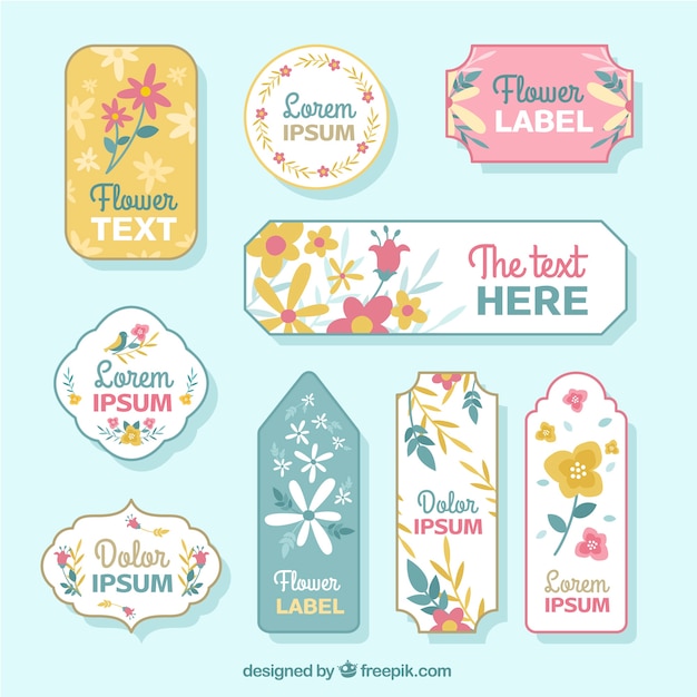 Retro flower stickers pack