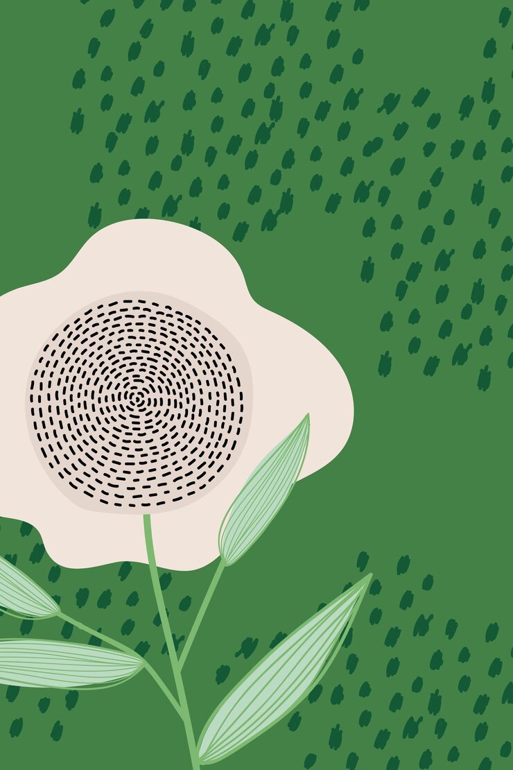 Free Vector retro flower vector background in green