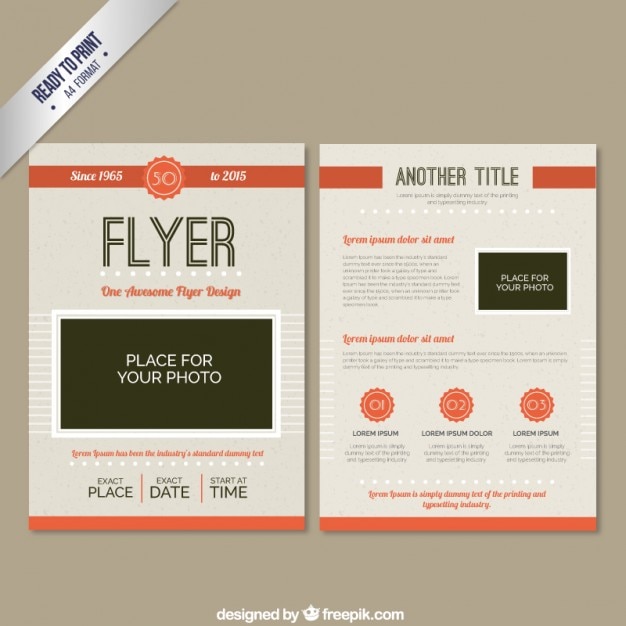 Free vector retro flyer template