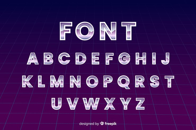 Free Vector retro font template flat design