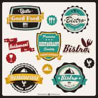 Free vector retro food stickers