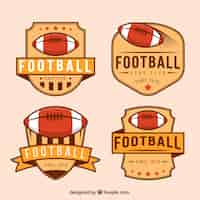 Free vector retro football insignias pack