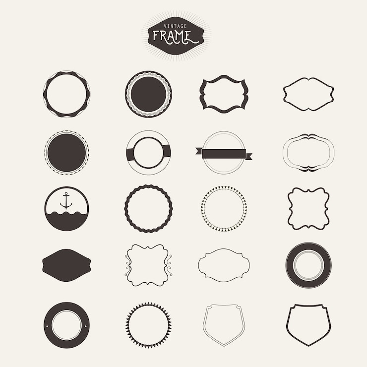 Free Vector retro frame collection