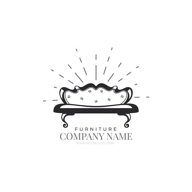 Free vector retro furniture logo template concept